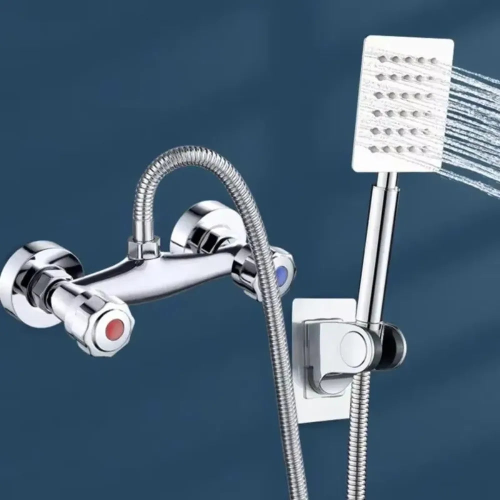 Modern Metal Out Water Inlet Valve Hot and Cold Double Control Double Shower Faucet Valve Wall Mounted Water Tap Mixing Valve