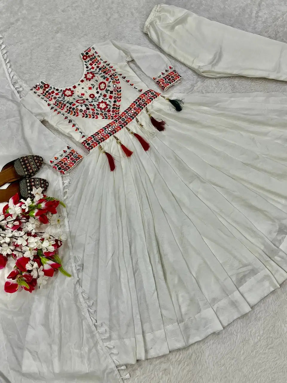 Premium Simple Traditional Wedding Diwali Party Muslin Jaipur Print Anarkali Suit Women Eco-Friendly Breathable Silk Custom