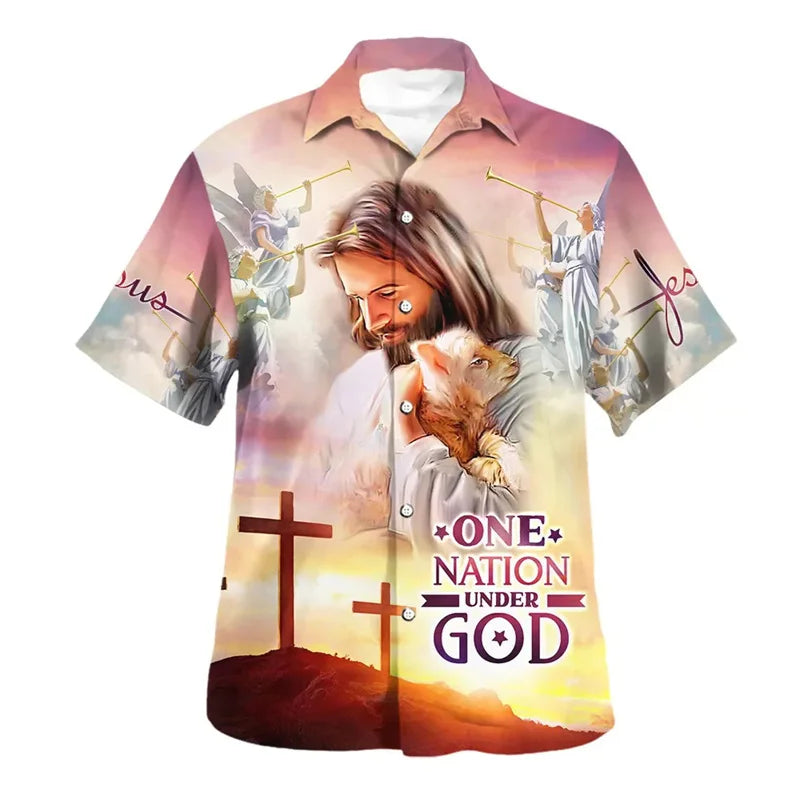 Jesus Love Me God Loves The World  Hawaiian Shirts Mens Womens Fashion Cool Beach Shirts Summer Cool Floral Shirt Tops Clothes
