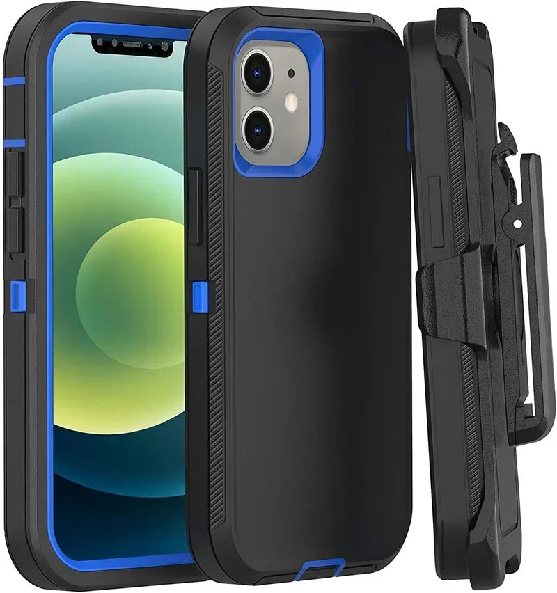 Shockproof Case for iPhone 16 15 14 13 12 11 ProMax Plus Military-Grade Heavy Duty Slim Silicone Cover Soft TPU Bumper 2-Pack