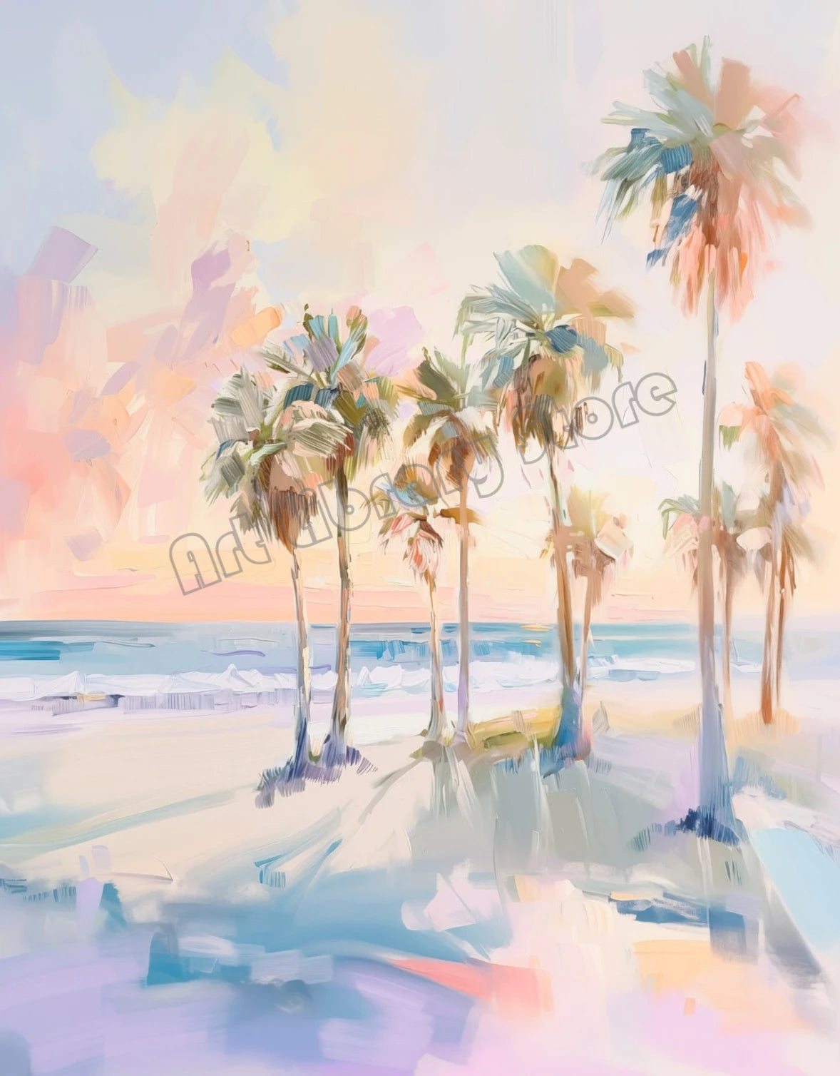 Abstract Coastal Cowgirl Beach Boat Oyster Shell Lighthouse Colorful Summer Poster Canvas Painting Wall Art Pictures Home Decor