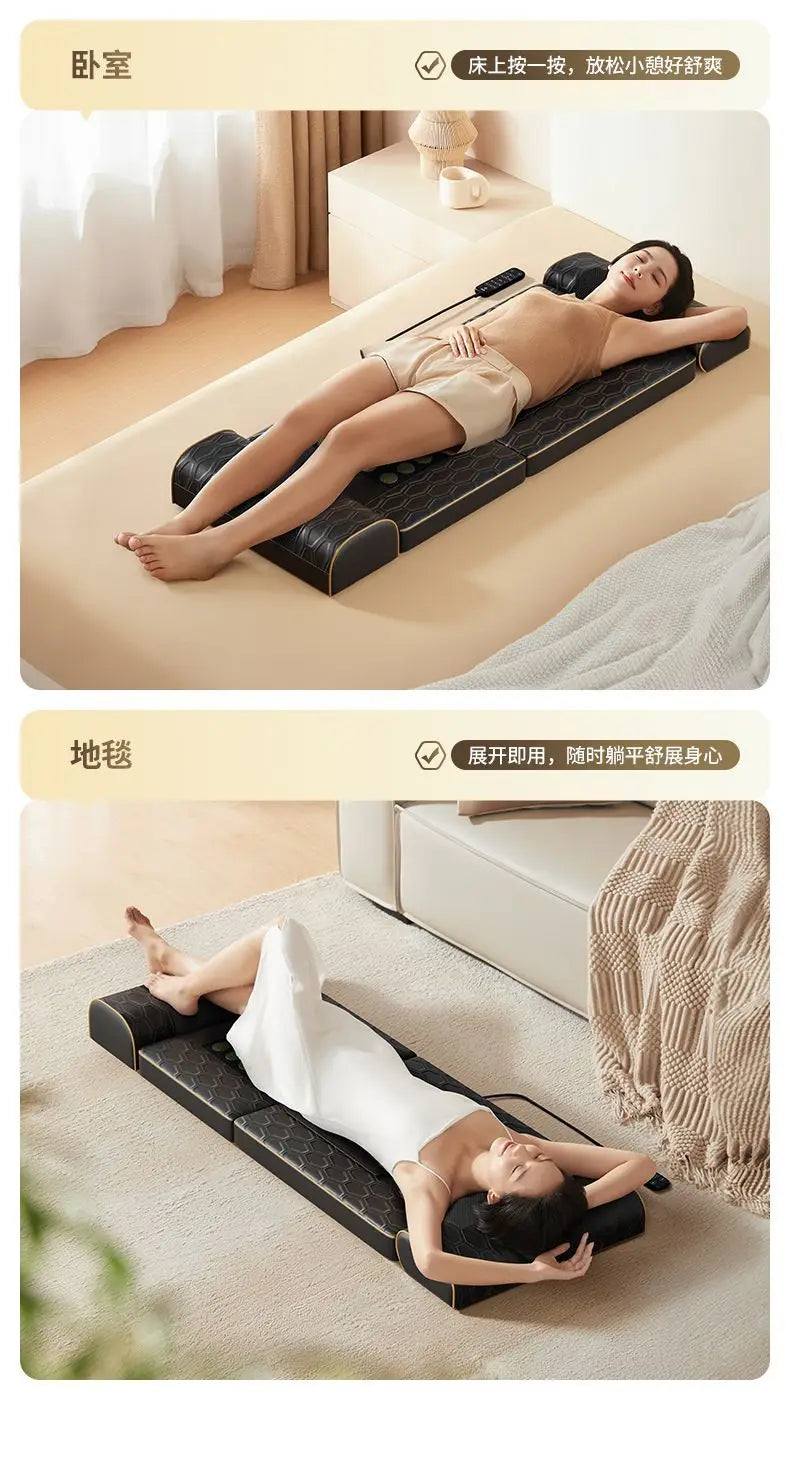 Foldable Multifunctional Massage Mattress Automatic Heating Massage Pad For Neck Shoulder Waist Back Leg Foot Home Use