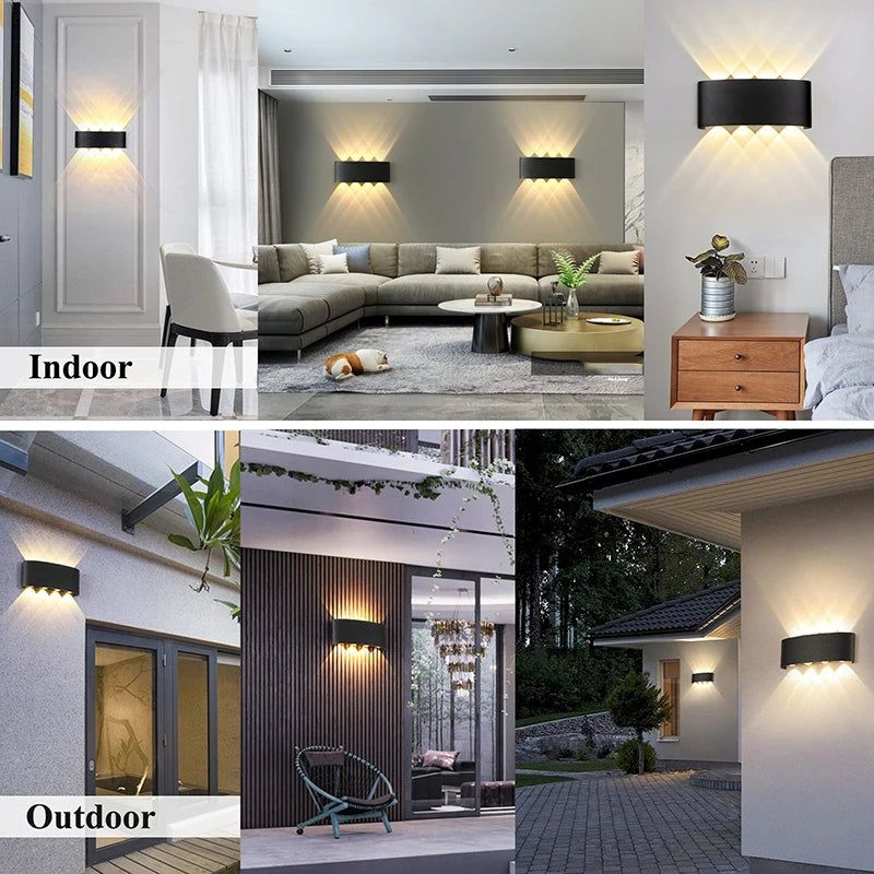 2W 4W 6W 8W 10W 12W LED Wall Light Outdoor Waterproof Modern Nordic style Indoor Wall Lamps Living Room Porch Garden Lamp