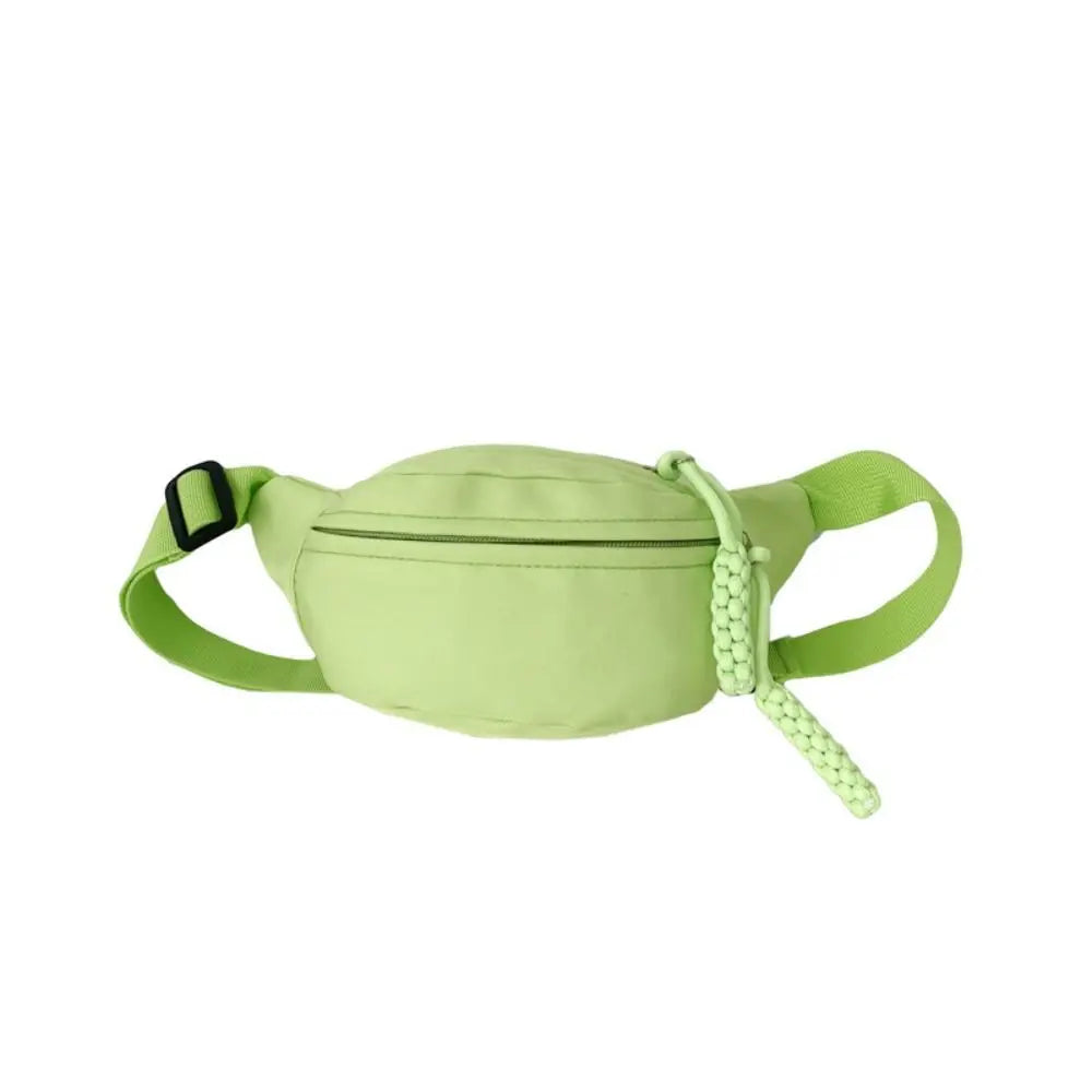 Fashion Canvas Children Bag Solid Color Large Capacity Crossbody Bag Zipper Water Proof Shoulder Bag