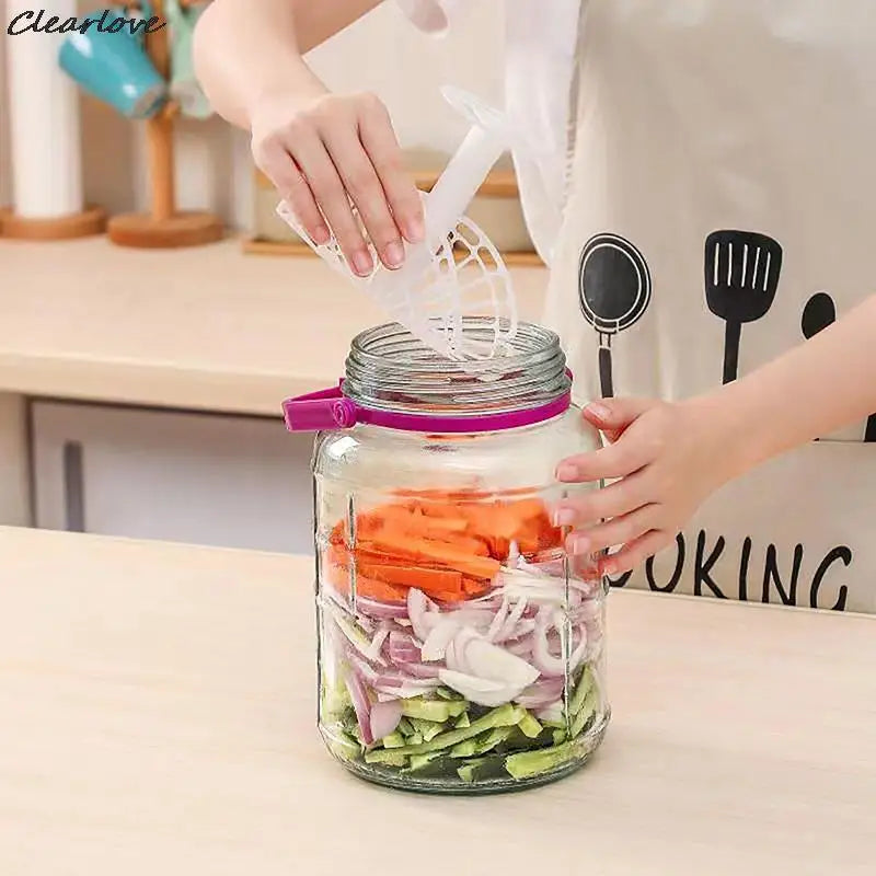Pickle Jar Press Plastic Holder For Compaction In Kimchi Jar Pickle Jar Tool Home Making Kimchi Kitchen Gadgets