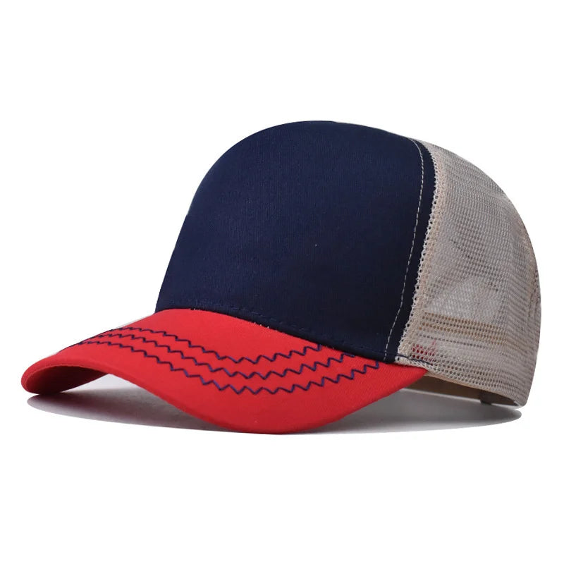 2024 Summer 14 Style Polyester Solid Casquette Baseball Cap Adjustable Outdoor Breathable Mesh Snapback Hats for Men and Women