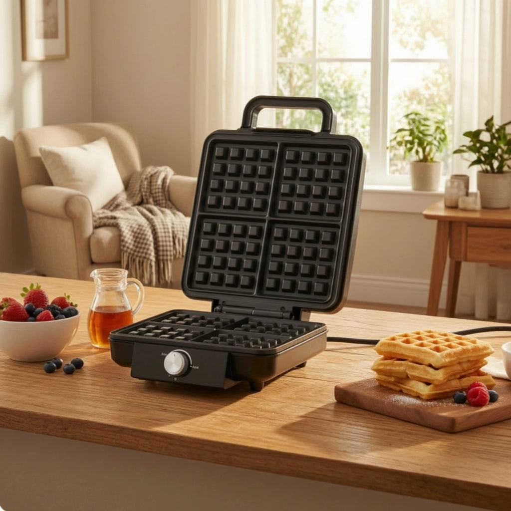Electric Waffle Maker Nonstick Waffle Maker with Non-Stick Plates for Breakfast, Brunch