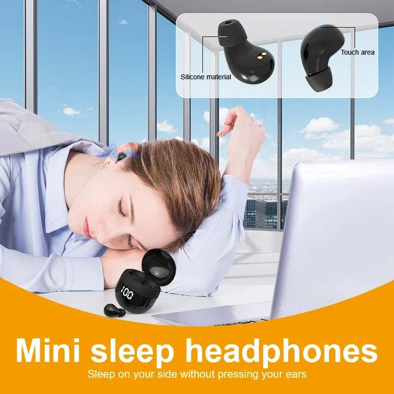 Wireless In-ear Headphones Bluetooth 5.4 Earphone Control Sport Headset Waterproof Microphone Music for Tumbler Design Mini Tiny