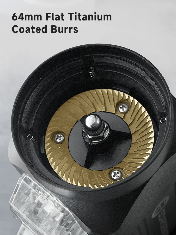 STARSEEKER E64 Electric Coffee Grinder Home 64mm Titanium Plated Flat Burr 1800RPM For Espresso Coffee Bean Stepless Adjustment