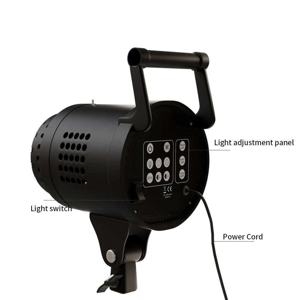 115/135W Photography Bowens Lighting LED 220V Video Studio Daylight-Balanced Lamp Portrait Flash Studio 3000-6000K 3 Colors