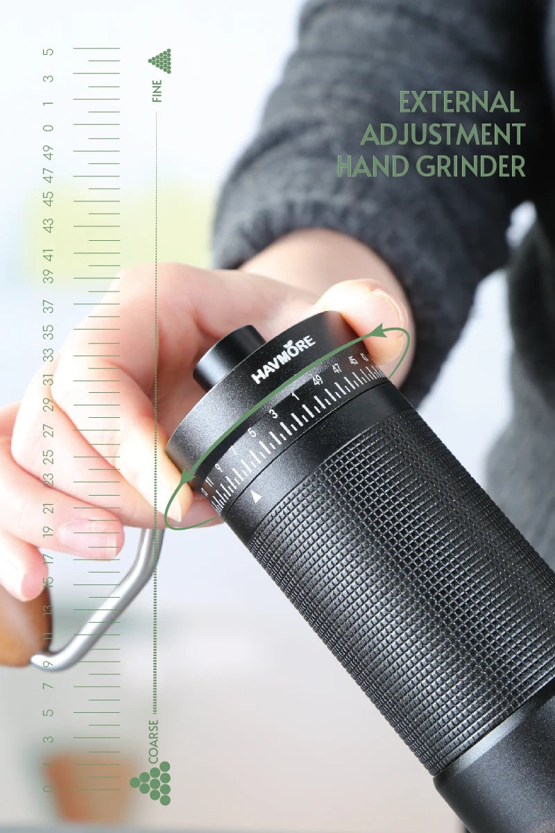 Professional Manual Coffee Grinder Upgrade All-metal Body  Anti-slip Design Portable Grinder Burr Inside