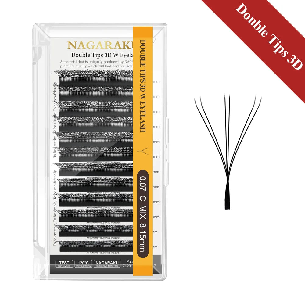 NAGARAKU Automatic Flowering W Shape Bloom 3D 4D 5D 6D 7D 8D Premade Fans Speed Eyelash Extensions Natural Soft Light Full Dense