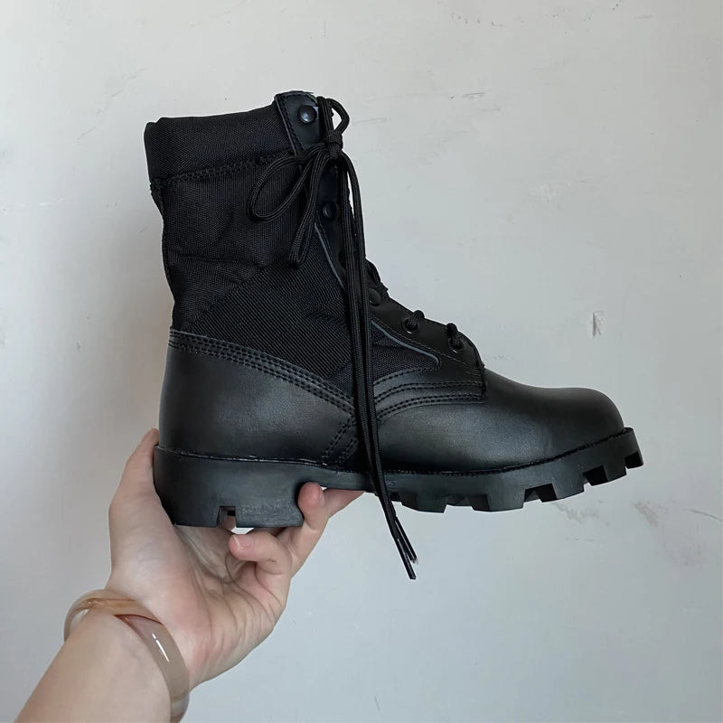 Men Combat Boots High Top Panama Desert Boot Outdoor Hiking Boots Man Anti Slip Tactical Boot Training Motorcycle Boot