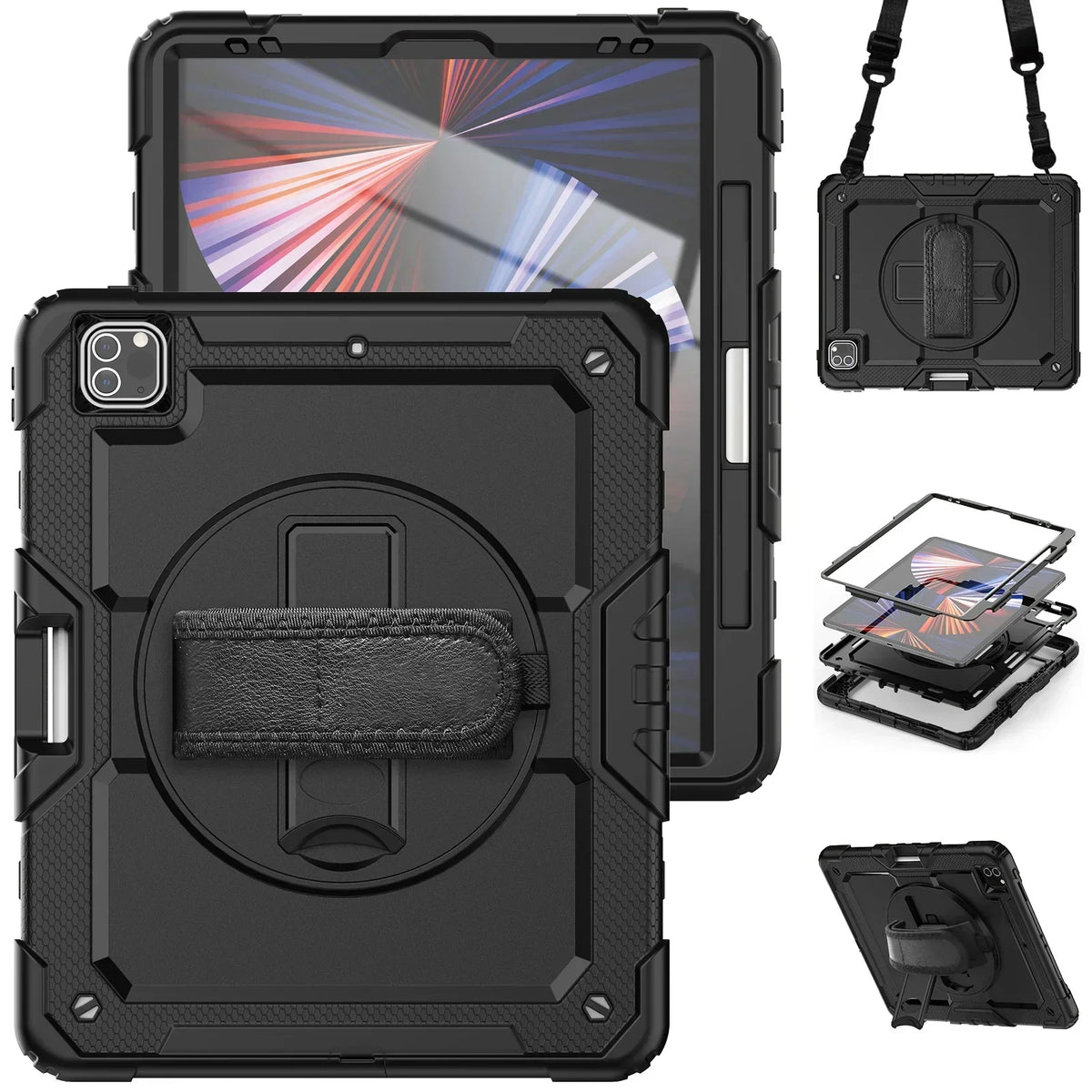 360 Rotation Kids Stand Tablet Case for 2026 New IPad Air 8 M4 11 13 inch , For iPad A19 12th 11th 10th A16 Air 7 6 M3 M2 Cover