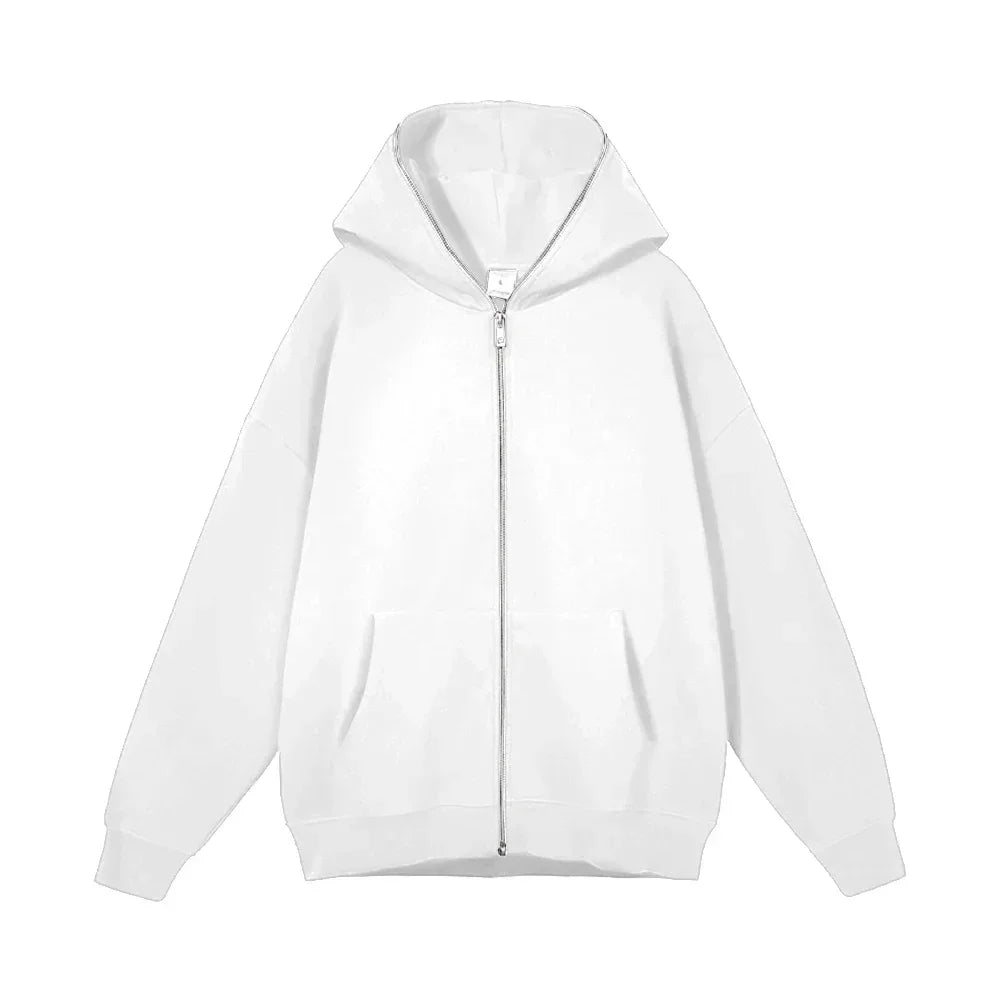 Men's and women's full zip hooded jackets zip hoodies casual cardigans streetwear hip-hop PVDY2K clothing spring fashion