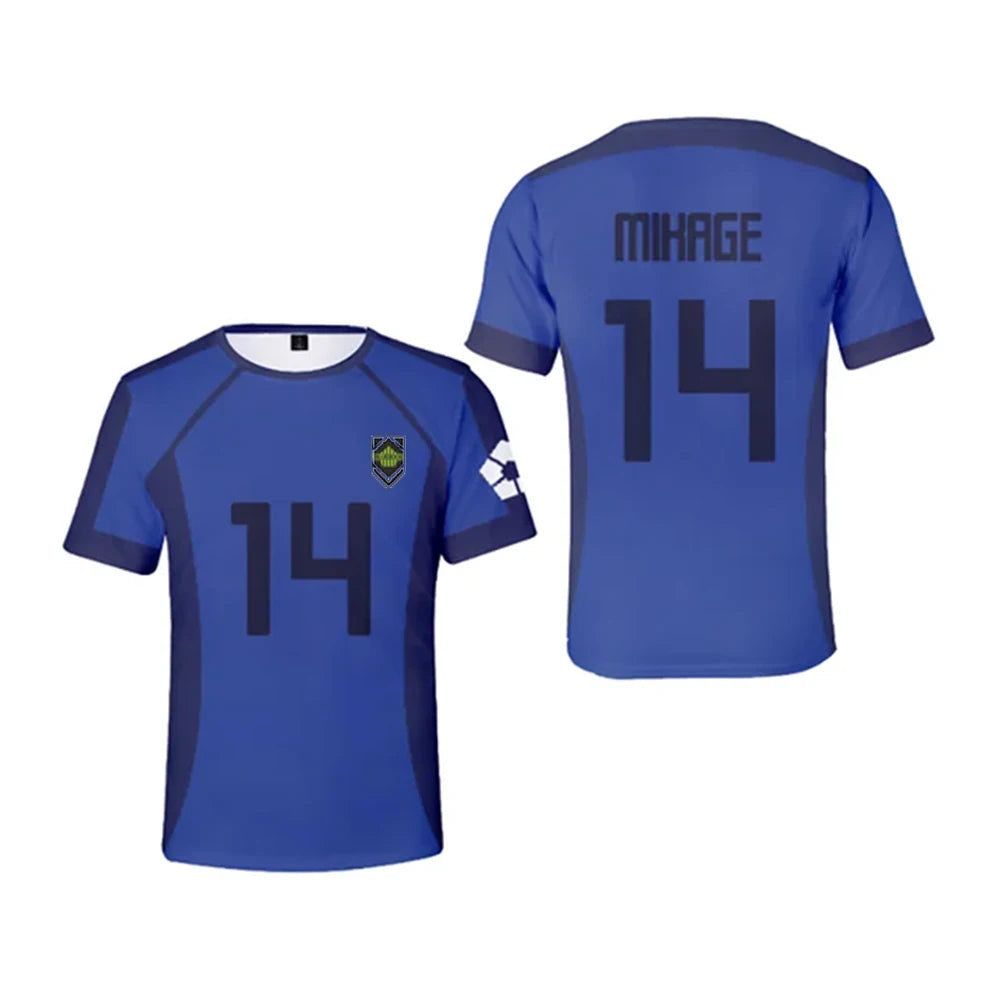 Anime Japan Blue Lock Isagi Yoichi Football Shirt Cosplay Hyoma Chigiri Meguru Bachira Daily Street Style T-shirt Top