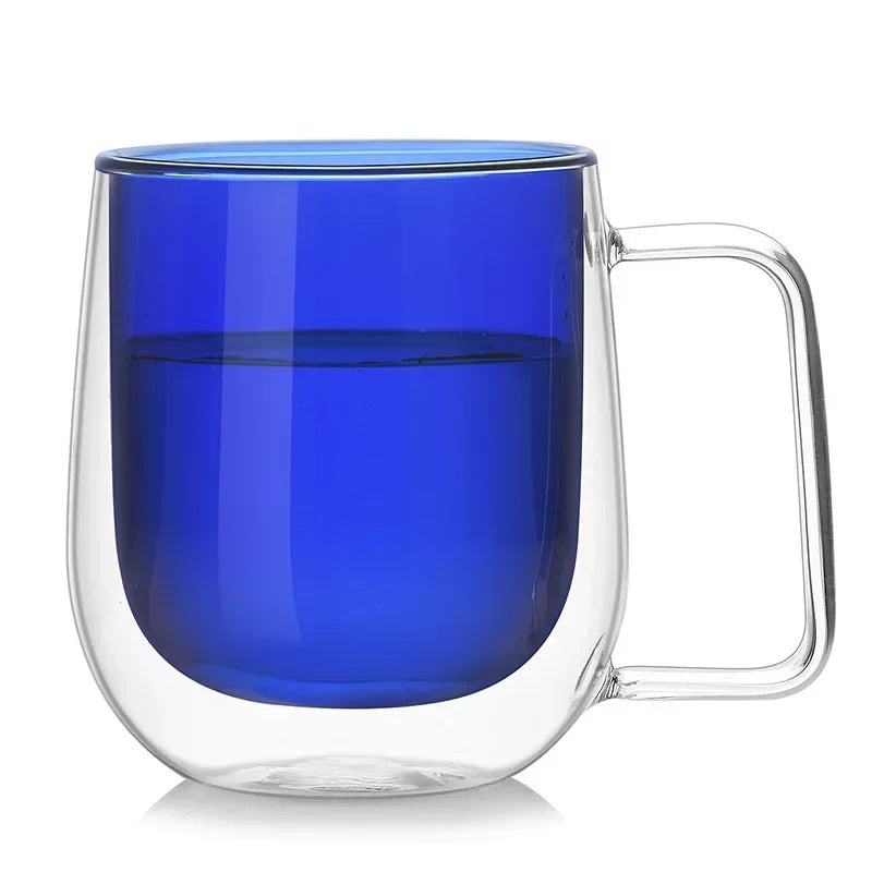 Whiskey Beer Glasses, Multi-color Wine Glass, Tea Cup, Coffee Cups, Cocktail Holder Mug, Double Wall Mugs, Wineglass for Vodka