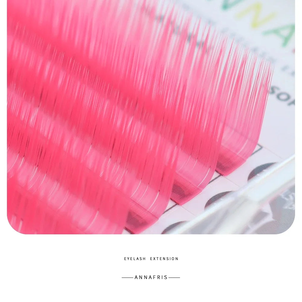 Colored Lashes Eyelash Extensions C/D/L/LU(M) Curl Mix 8-15mm Natural Soft Individual Green/Blue/Brown/Purple/Pink Eyelashes