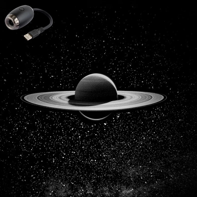USB Galaxy Projector Light Car Roof Projection Lamp Atmosphere Ambient Light Saturn Starry Star Light Party Decor Romantic Light
