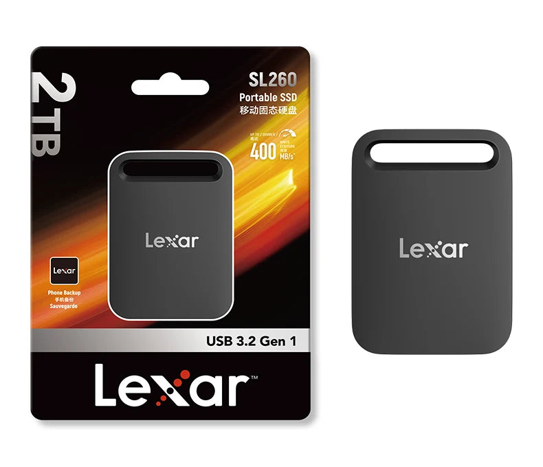 Lexar Portable SSD USB 3.2 Type-C Solid State Drive SL260 PSSD 512GB 1TB External Hard Drive for iPhone 17 Smartphone Tablet PC