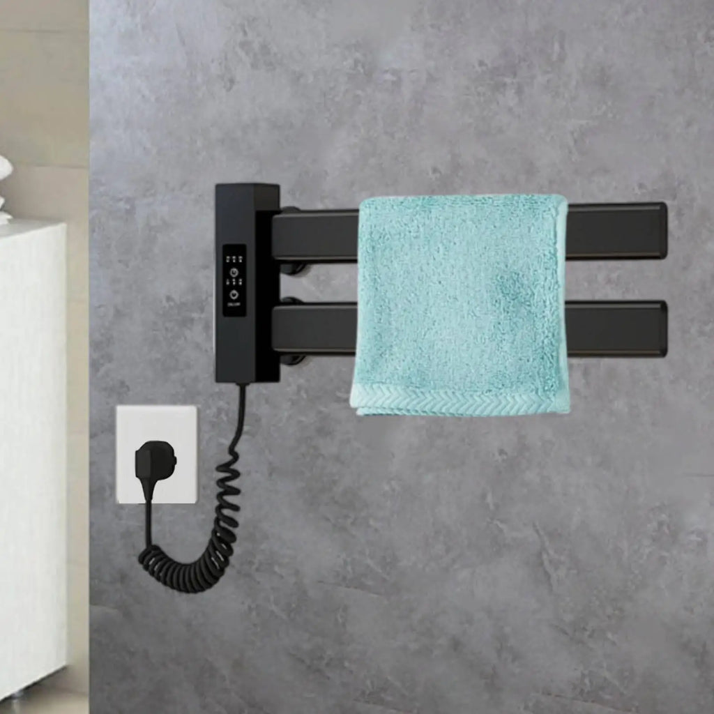 Wall Mounted Electric Towel Dryer Fast Heating Space Saving Aluminum Warming Rack for Modern Bathroom Decor