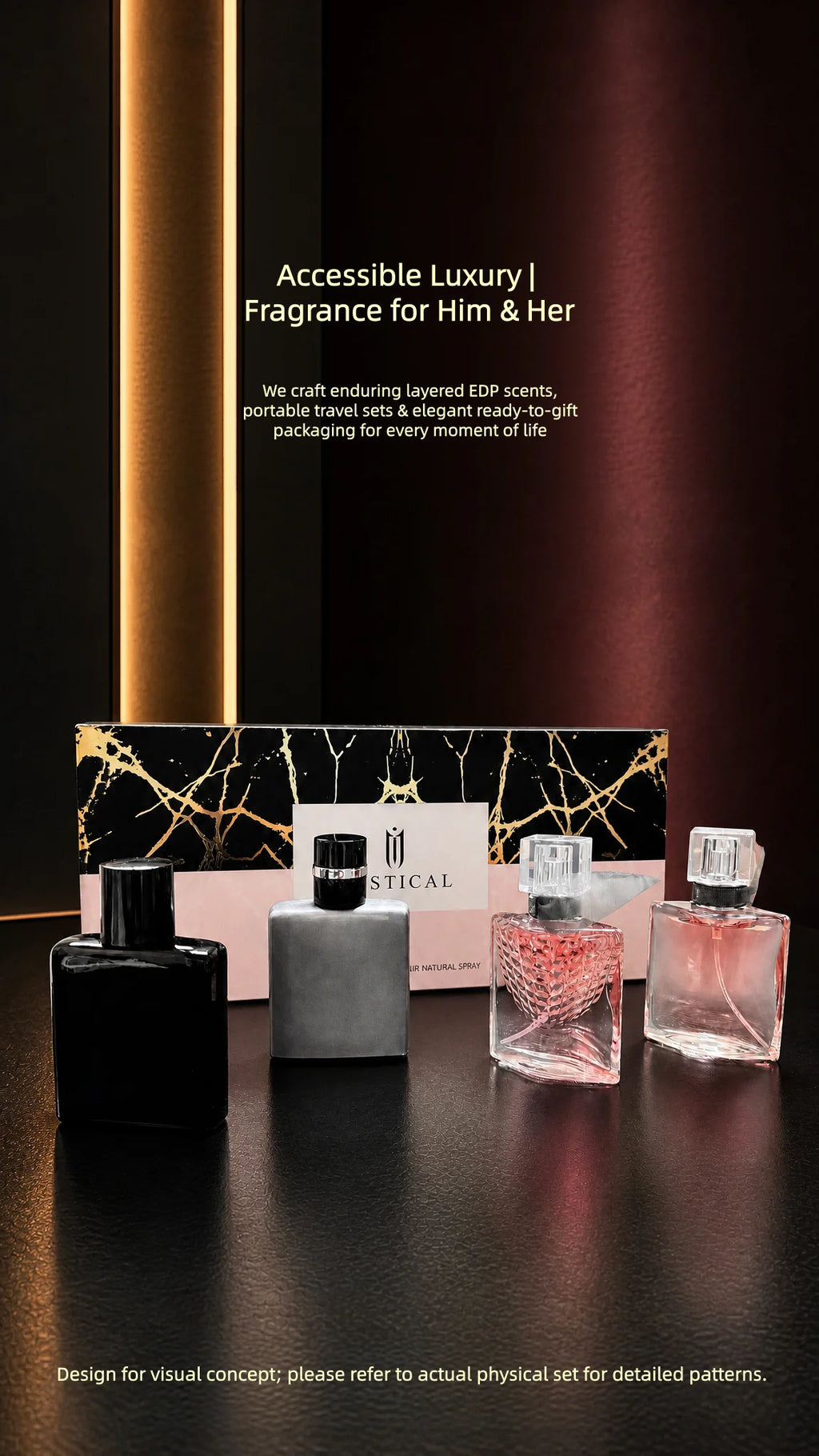 MYSTICAL Womens Perfume Gift Set 4 Piece 30ml Each 120ml Total Floral Fruity Woody Leather Scents for Daily Wear Office Date Night Travel Birthday Gift