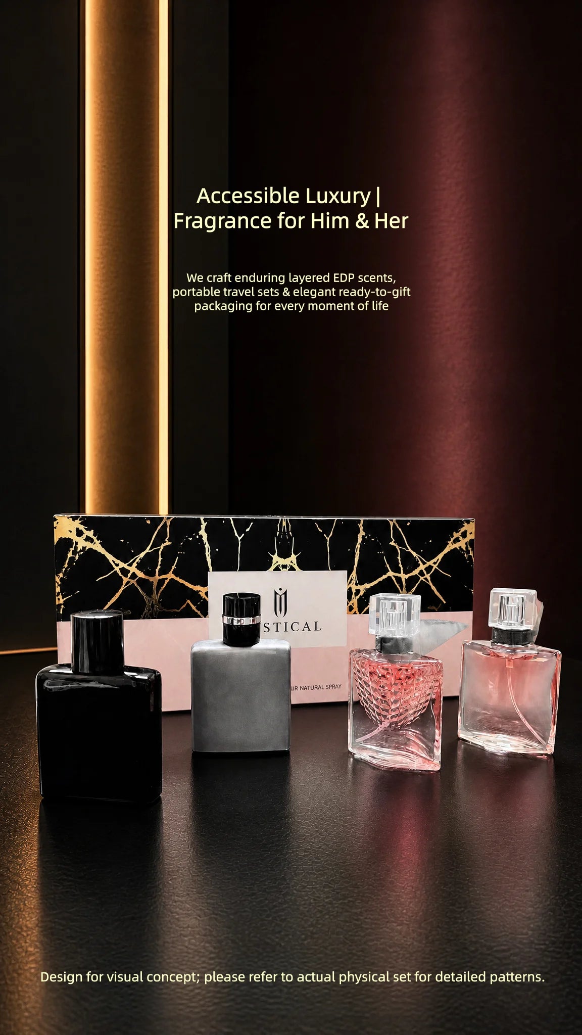 MYSTICAL Womens Perfume Gift Set 4 Piece 30ml Each 120ml Total Floral Fruity Woody Leather Scents for Daily Wear Office Date Night Travel Birthday Gift