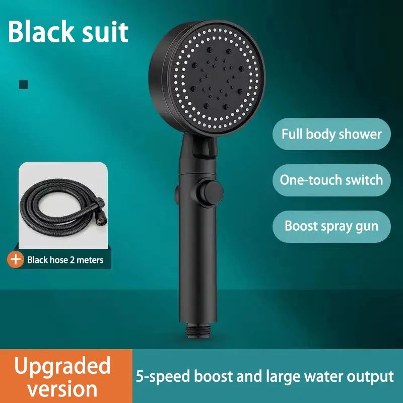 Shower Head 5 Modes Water Saving Adjustable High Pressure Showerhead Handheld Spray Hangable Bathroom Accessories 2026