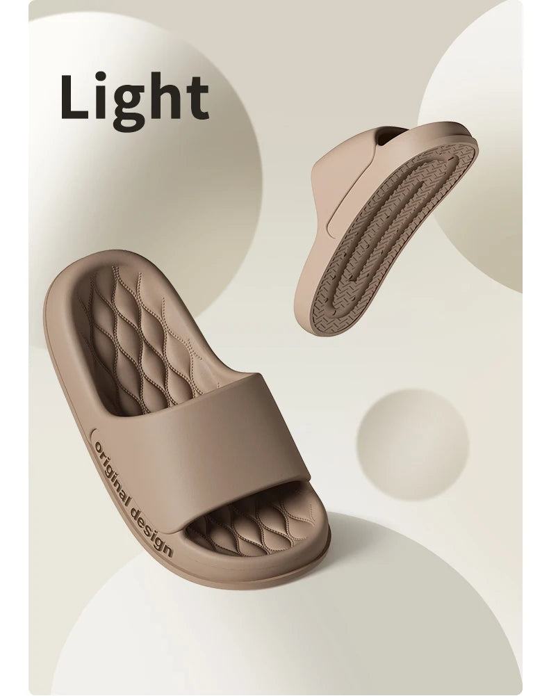 Men Trend New Summer Slippers Soft Non-slip Sole Cloud Sandals for Home Beach Indoor Outdoor