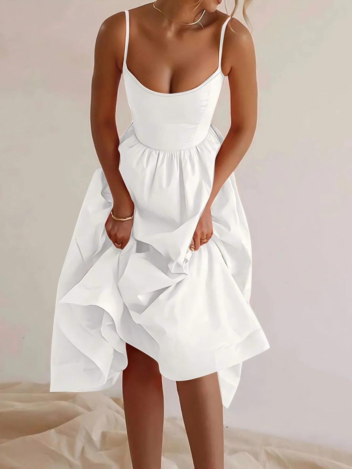 High Waist A-Line Dress Elegant Vacation Style Women's Gown Strapless Slimming Skirt Casual Leisure Fashion plus Size