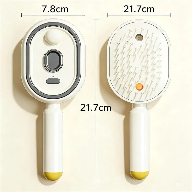 Electric Spray Air Cushion Massage Combs Self-Cleaning Steam Brush Anti-Static Massage Combs for Wet Dry Hair Styling Grooming
