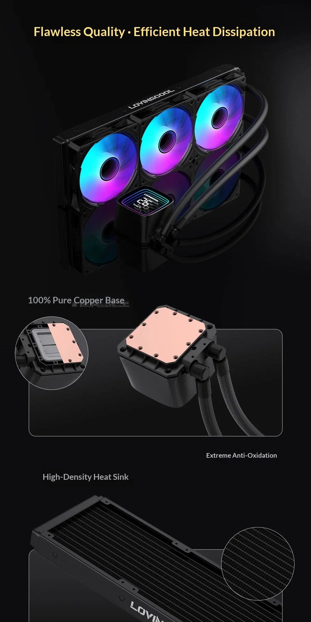 Fmouse Lovingcool Aio Cpu Water Cooler 240mm 360mm Argb Prism Digital Display Temperature Control Aura Sync For Pc Gaming Case