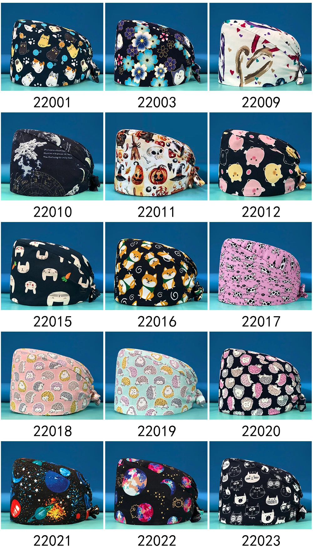 Dentistry Pet Medical Scrub Pharmacist Clinic Hat Dentist Lab Cap Nurse Surgical Working Caps Nursing Hats Cotton with Button