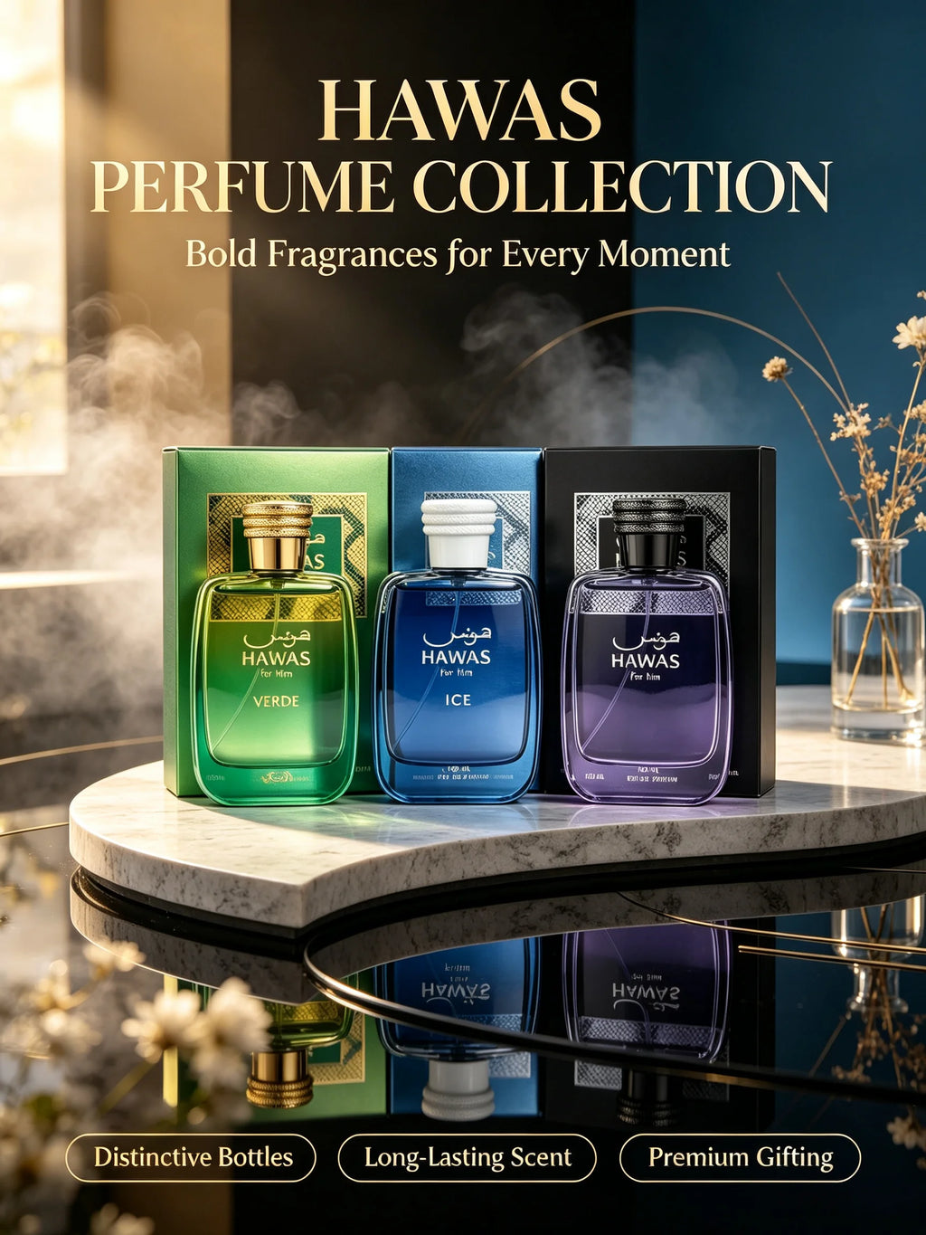 Men's Perfume RASASI Hawas Men and Women EDP, High-Quality Women's Perfume Full Series