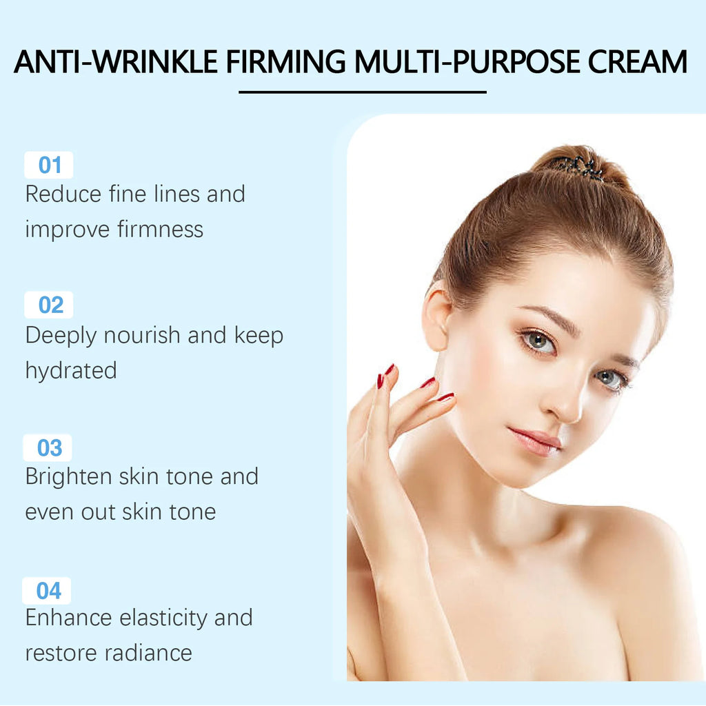 OUHOE Anti-Wrinkle Firming Multi-Purpose Cream Deep Nourishment Long-Lasting Moisturizing Reduce Fine Lines Brighthen Skin Tone