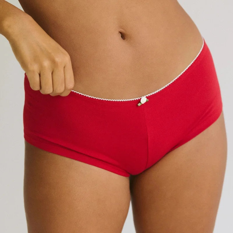 Y2k Cute Floral Embroidered Women's Boxers Safety Shorts Anti-Chafing Underwear Low Rise Boyshorts Sexy Female Panties