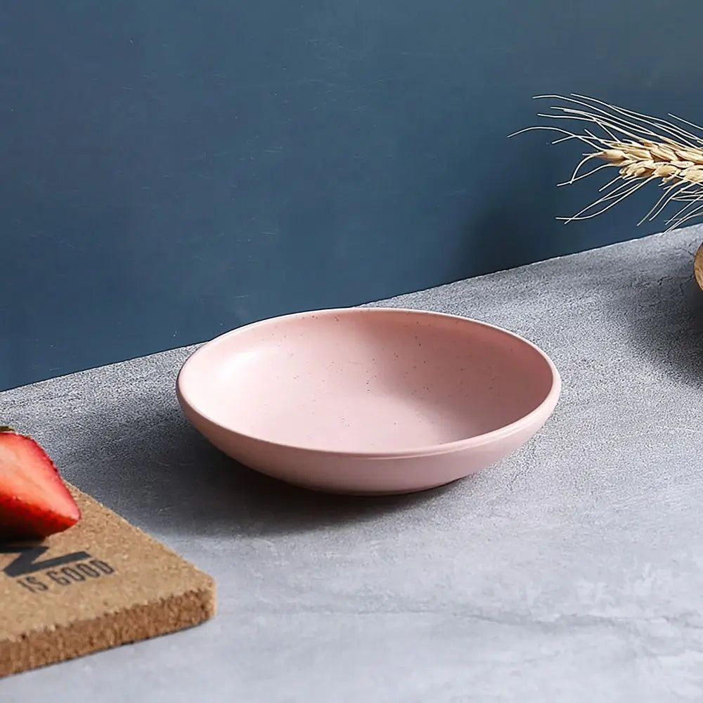 Durable Wheat Straw Seasoning Dish Kitchen Utensils Tableware Snack Plate Leaf Round Shape Tableware Bowl Barbecue