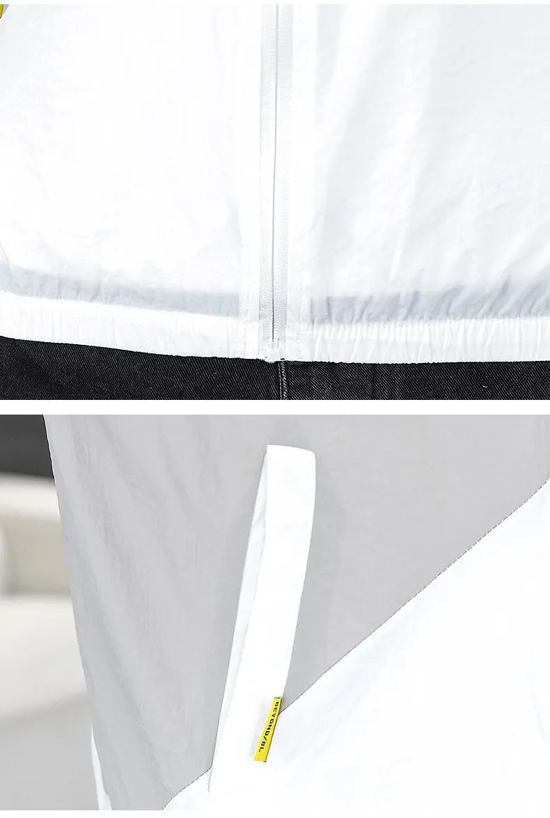 Men's Hooded Sun Protection Clothing Fashion Summer Thin Ice Silk Hiking Jacket Outdoor Sun Shade Coat UV Protection Windbreaker