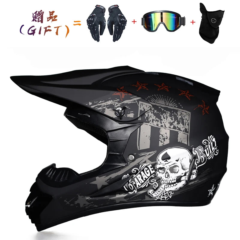 Off-road Motorcycle Helmet, Adult Motocross ATV Downhill MTB DH Helmet with Visor, DOT Approved Capacetes for Riding