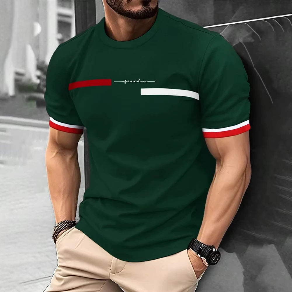 Casual Men's T-Shirts Spring Clothing Ombre Shirts Oversized Short Sleeve Tops Boys Tees Oversized Vintage T-Shirts For Mens