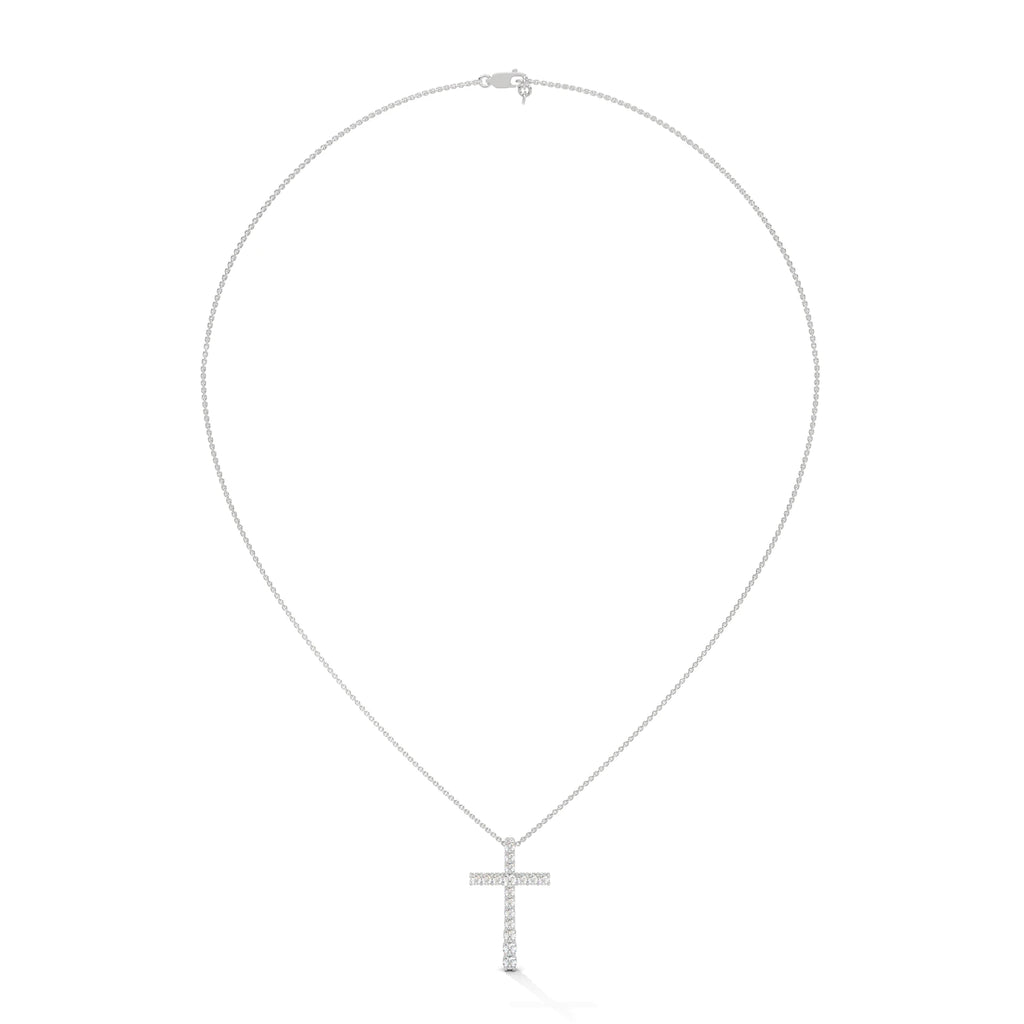 Women Silver Lab Created Diamond Pendant Necklace Classic Solitaire Fine Jewelry for Daily Wear and Special Occasion Styling