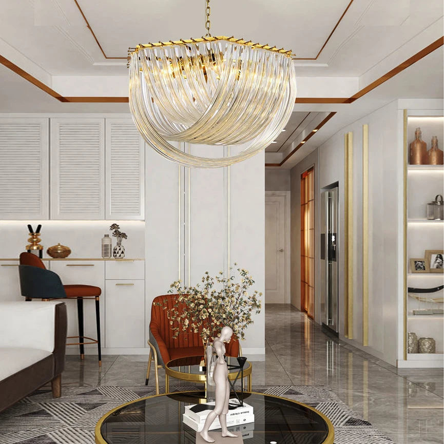 Modern Nordic U -shaped Glass Tube Living Room Chandelier Lighting Luxury Hotel Hall Bedroom Home Decor Suspension Pendant Lamps