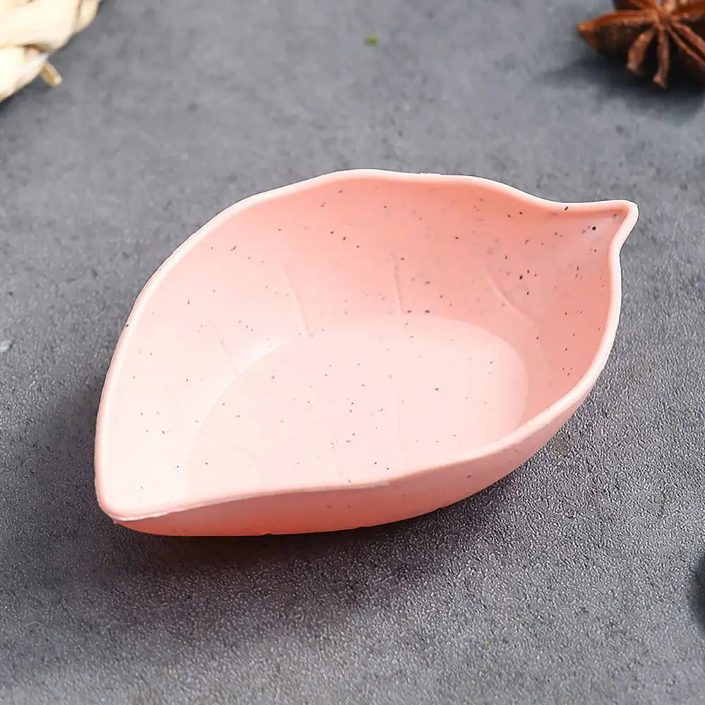 Durable Wheat Straw Seasoning Dish Kitchen Utensils Tableware Snack Plate Leaf Round Shape Tableware Bowl Barbecue