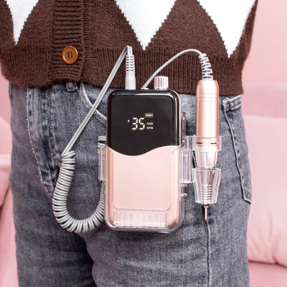 Professional Manicure Electric Nail Drill Machine 35000RPM Cordless Nail File Rechargeable Nail Polishing Grinder For Nails