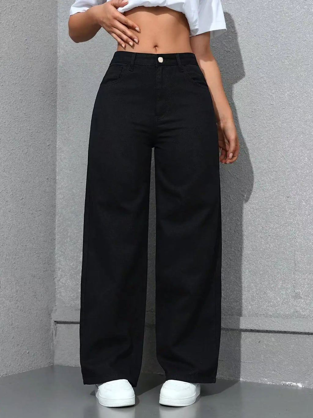 2026 New American Fashion Women's Loose Casual Wide Leg Straight Denim Jeans Baggy Streetwear Pants All Season Trousers
