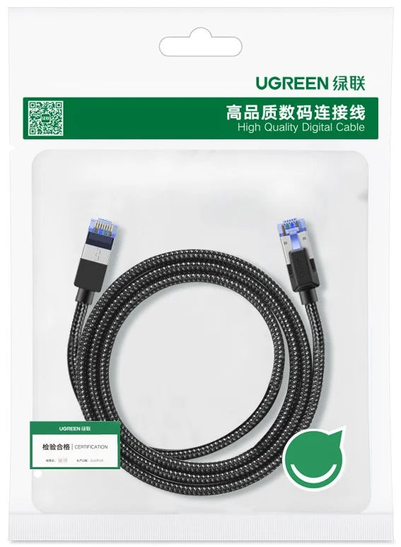 UGREEN Cat 8 Ethernet Cable High Speed Braided 40Gbps 2000Mhz Network Cord Cat8 RJ45 Shielded Indoor Heavy Duty LAN Cables