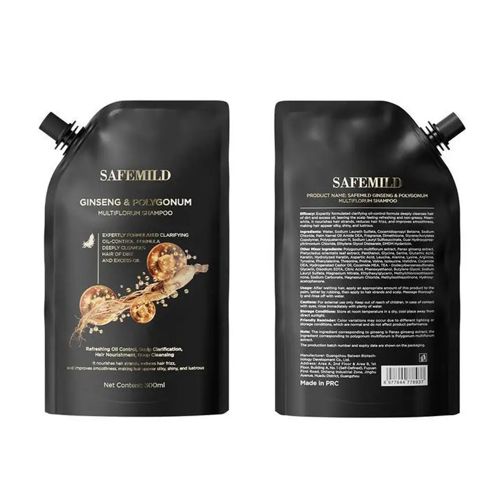 Hair Growth Shampoo Ginseng & Polygonum Multiflorum Shampoo Deep Cleaning Nourishing Smoothing Repairing Dry Damaged Hair Care