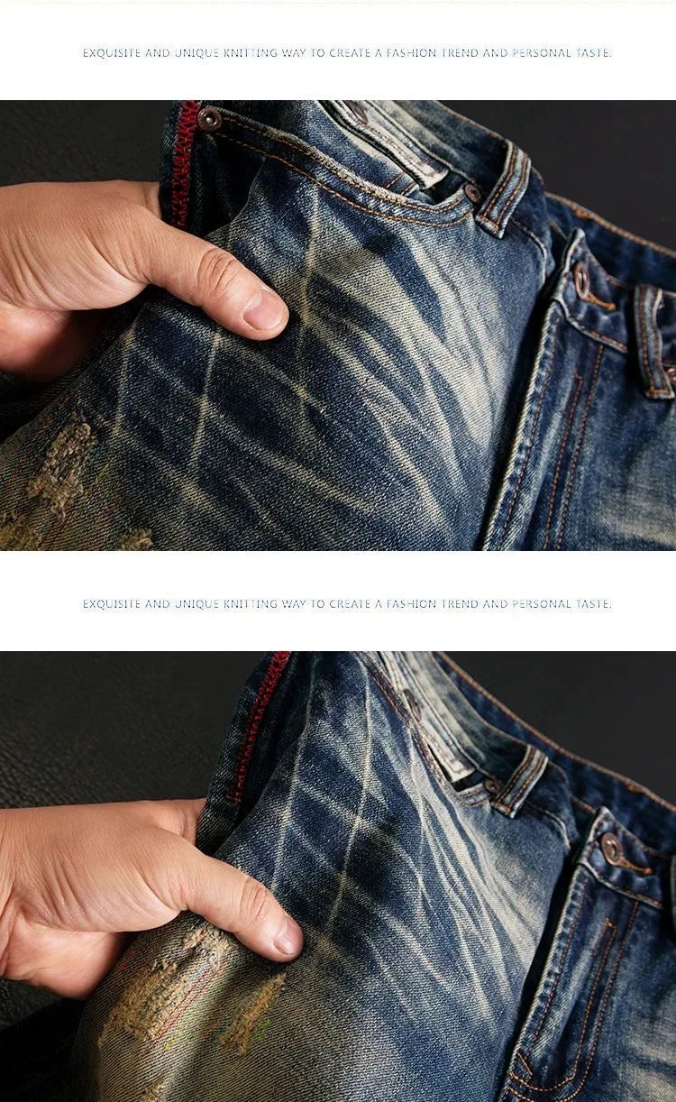 New Summer Classic Fashion Solid Color American Retro Straight Leg Denim Shorts Men's Casual Loose Fit Sports High Quality Jeans