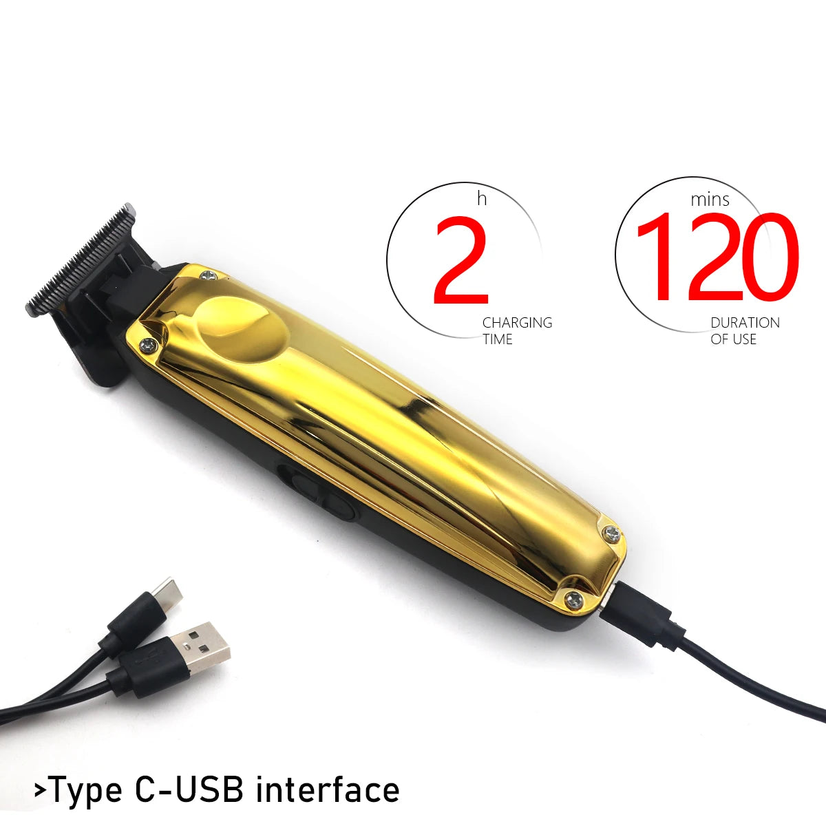 Beard Trimmer for Men with DLC Blade T-Blade Zero Gapped 8000RPM 5W Low Noise Cordless Professional Hair Trimmer Machine Barber