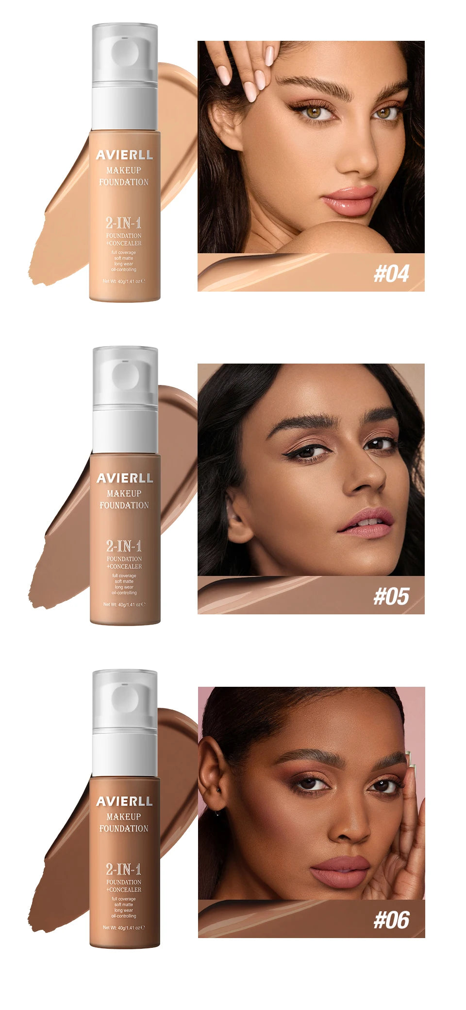 Moisturizing Foundation, Concealer, Waterproof Face Makeup Base, Suitable for Women's Makeup, Halloween Gift